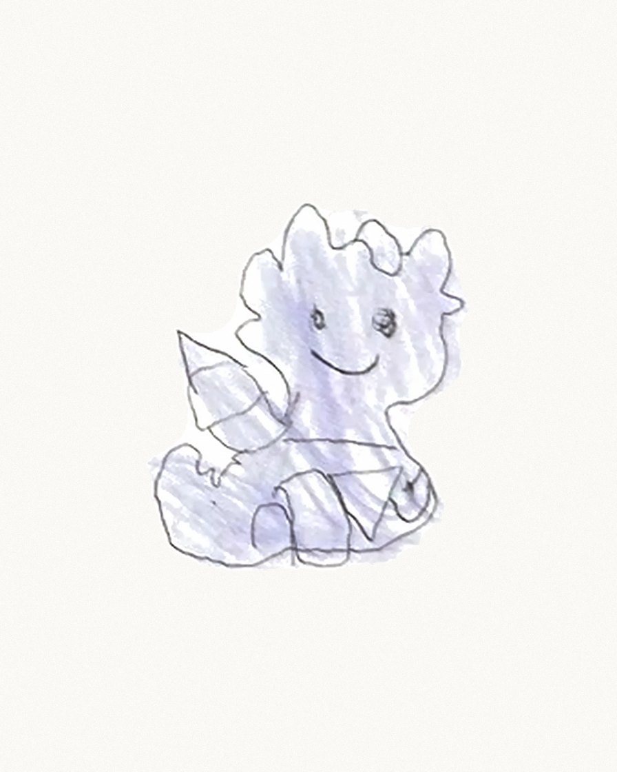 The original crayon drawing